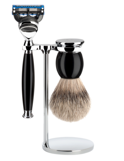 Muhle "SOPHIST" Fusion Razor & Brush Set - Black Resin