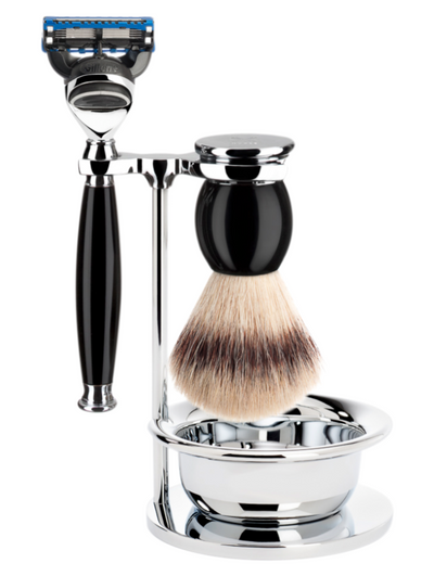 Muhle "SOPHIST" Fusion Razor & Brush Set - Black Resin