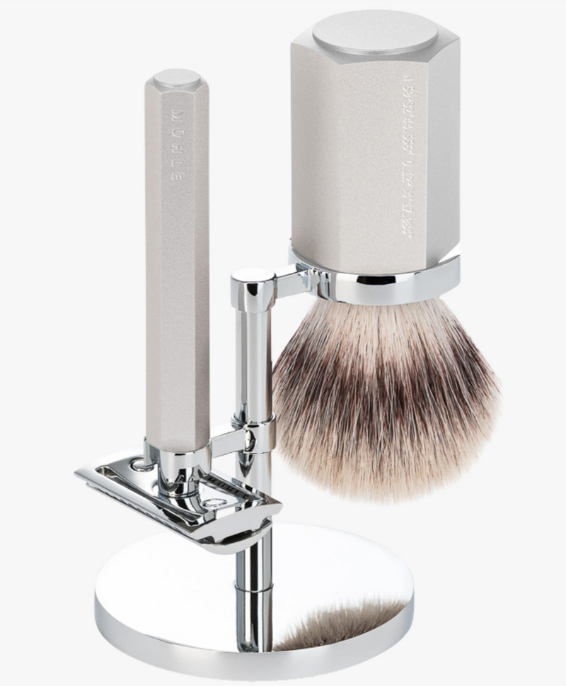 Muhle "HEXAGON" DE Safety Razor & Brush Set - Alu