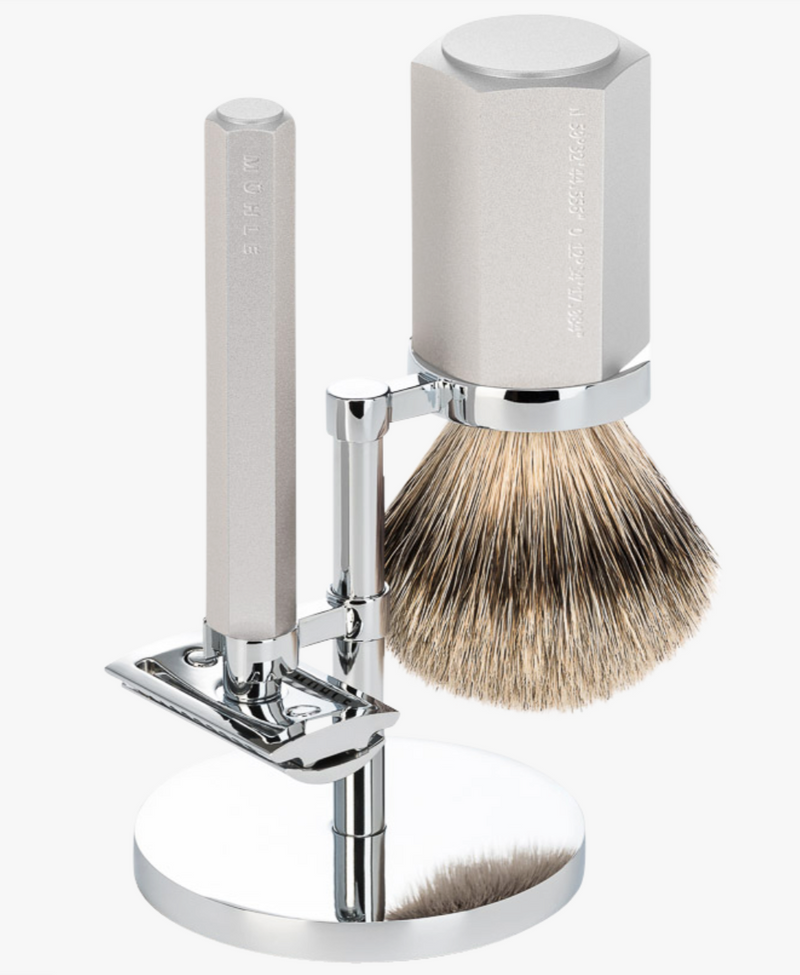 Muhle "HEXAGON" DE Safety Razor & Brush Set - Alu