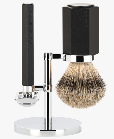 Muhle "HEXAGON" DE Safety Razor & Brush Set - Alu