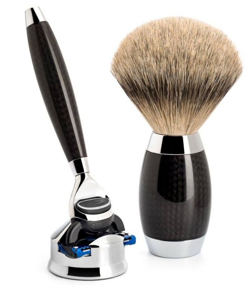 Muhle "EDITION" Fusion Razor & Brush Set - Carbon