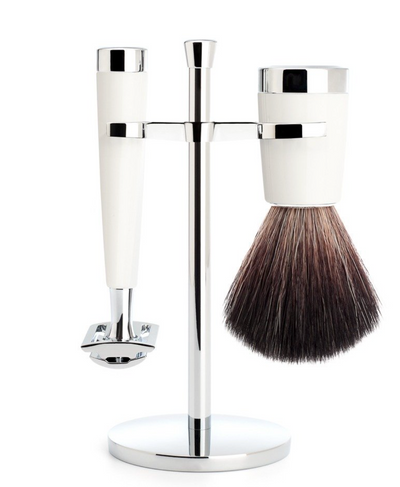 Muhle "LISCIO" DE Razor & Brush Set - White