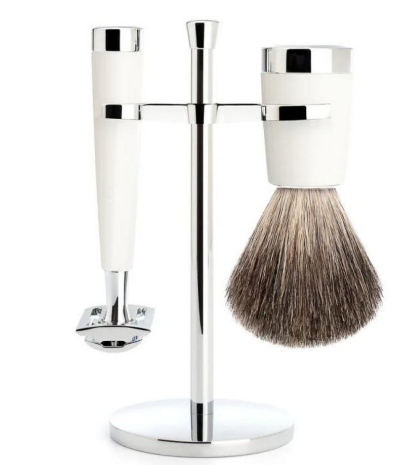 Muhle "LISCIO" DE Razor & Brush Set - White