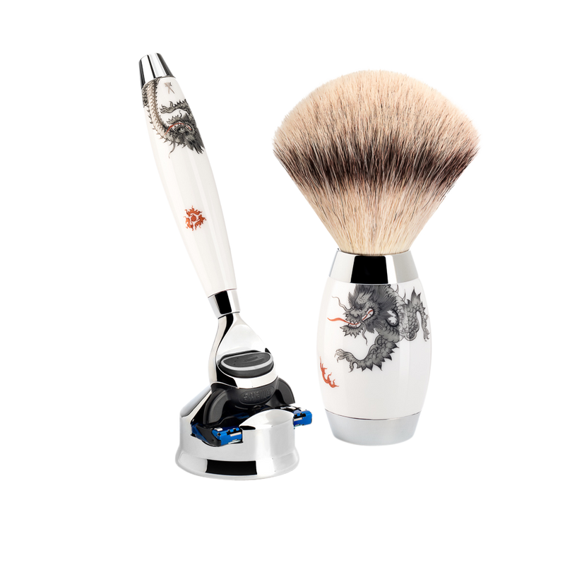 Muhle "EDITION" Fusion Razor & Brush Set - Meissen Porcelain