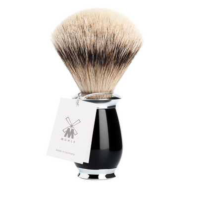 Muhle "PURIST" Scheerkwast Silvertip - Black (M)