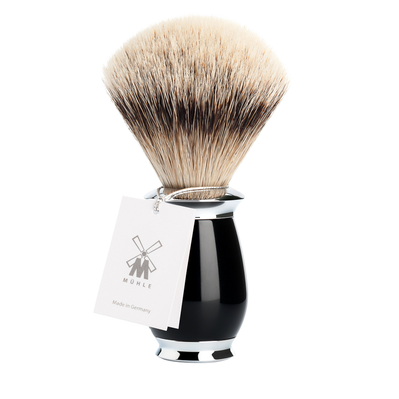 Muhle "PURIST" Scheerkwast Silvertip - Black (M)