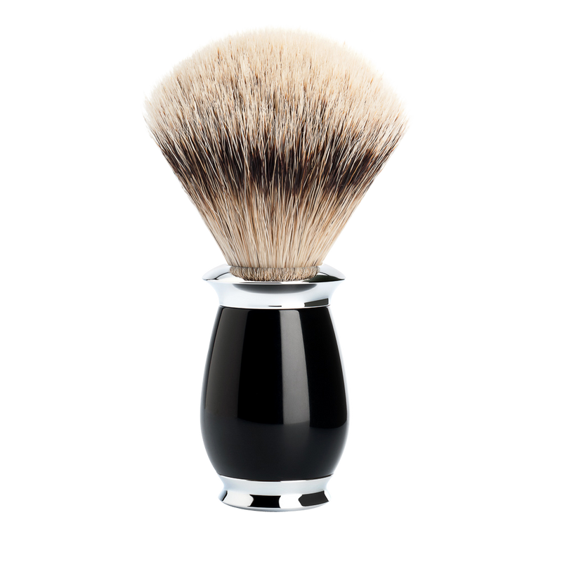 Muhle "PURIST" Scheerkwast Silvertip - Black (M)