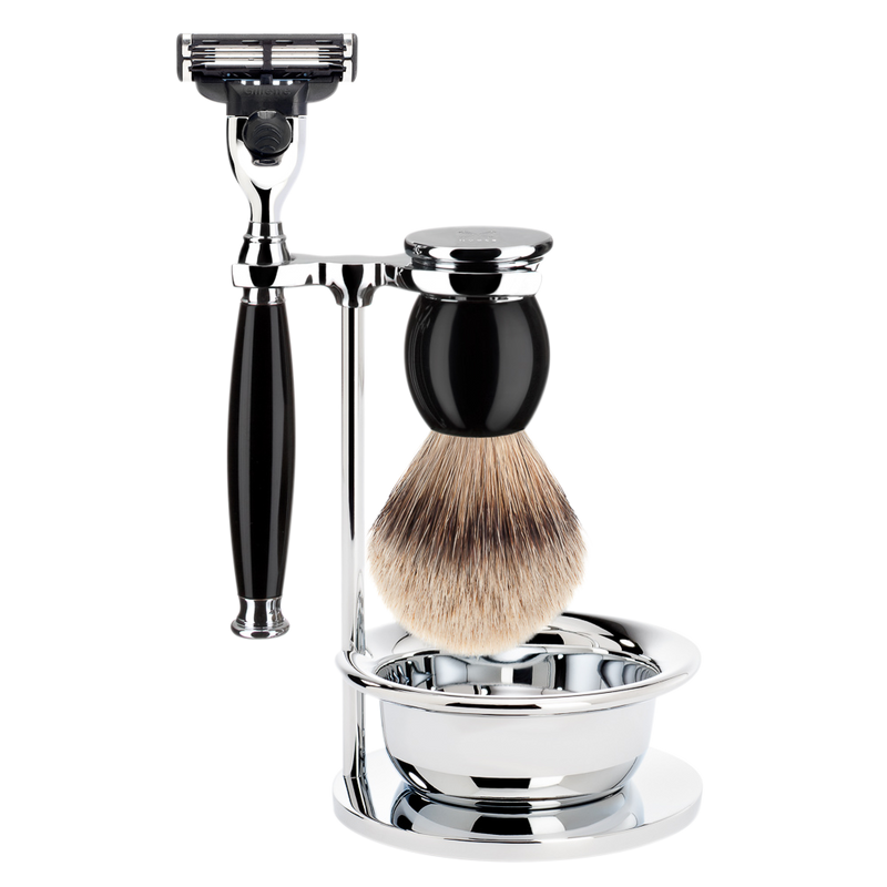 Muhle "SOPHIST" Mach 3 Razor & Brush Set - Black Resin