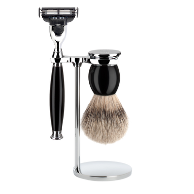 Muhle "SOPHIST" Mach 3 Razor & Brush Set - Black Resin