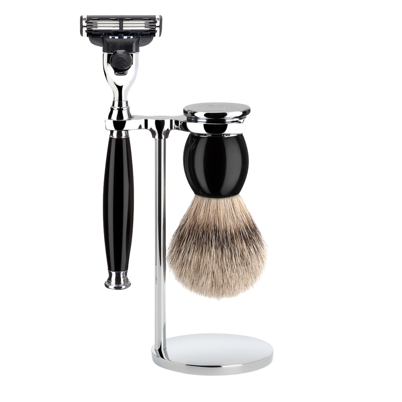 Muhle "SOPHIST" Mach 3 Razor & Brush Set - Black Resin