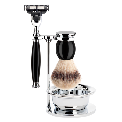 Muhle "SOPHIST" Mach 3 Razor & Brush Set - Black Resin