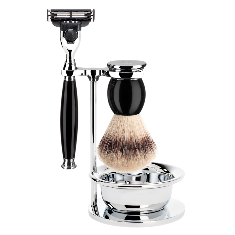 Muhle "SOPHIST" Mach 3 Razor & Brush Set - Black Resin