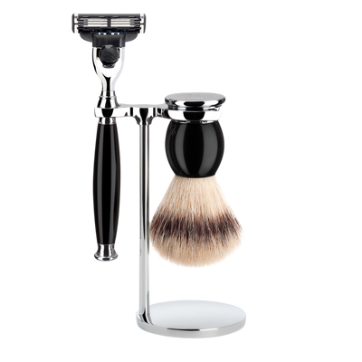 Muhle "SOPHIST" Mach 3 Razor & Brush Set - Black Resin