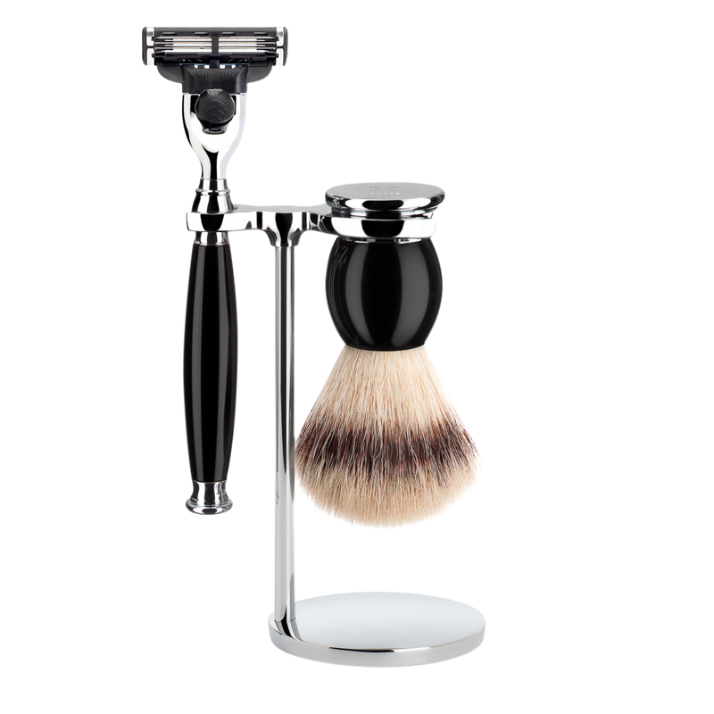 Muhle "SOPHIST" Mach 3 Razor & Brush Set - Black Resin