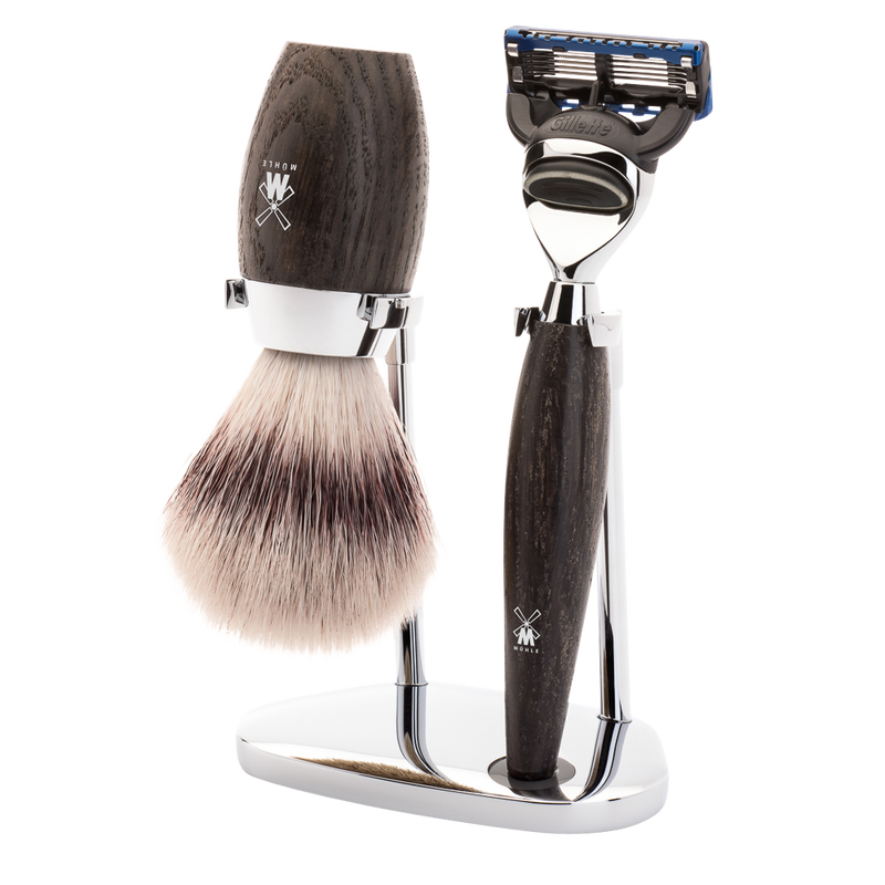 Muhle "KOSMO" 3-Delige Fusion Razor & Brush Set - Moeras Eik