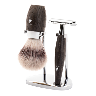 Muhle "KOSMO" 3-Delige DE Razor & Brush Set - Moeras Eik