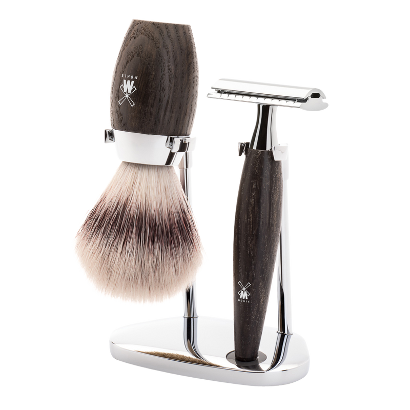 Muhle "KOSMO" 3-Delige DE Razor & Brush Set - Moeras Eik