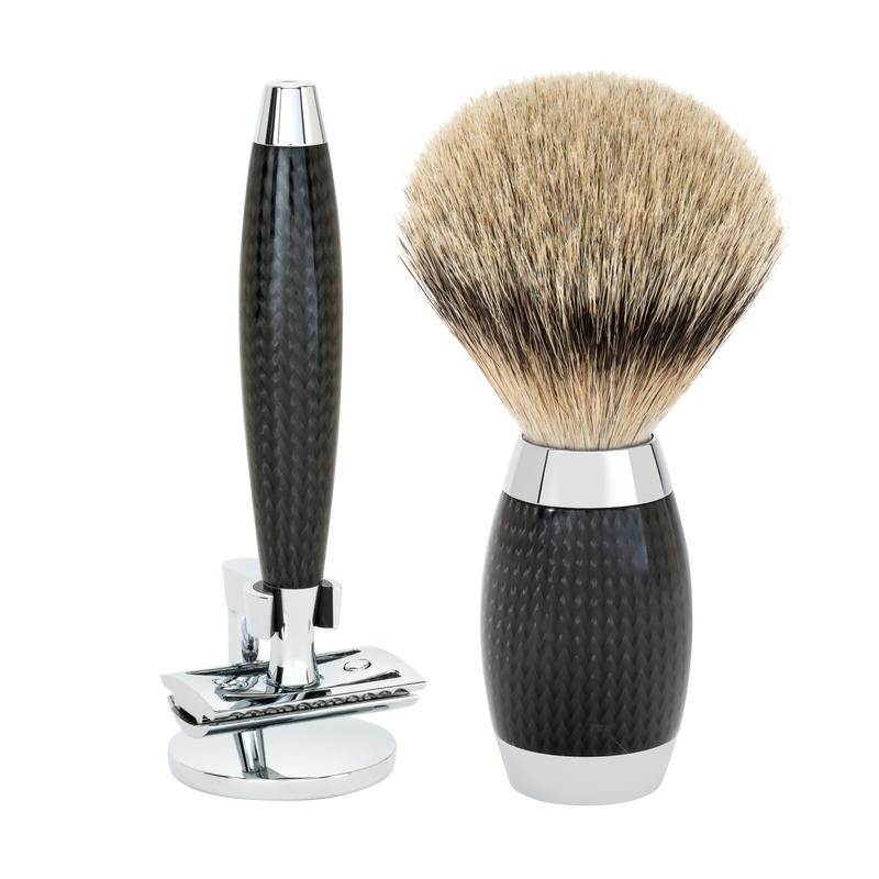 Muhle "EDITION" DE Safety Razor & Brush Set - Carbon